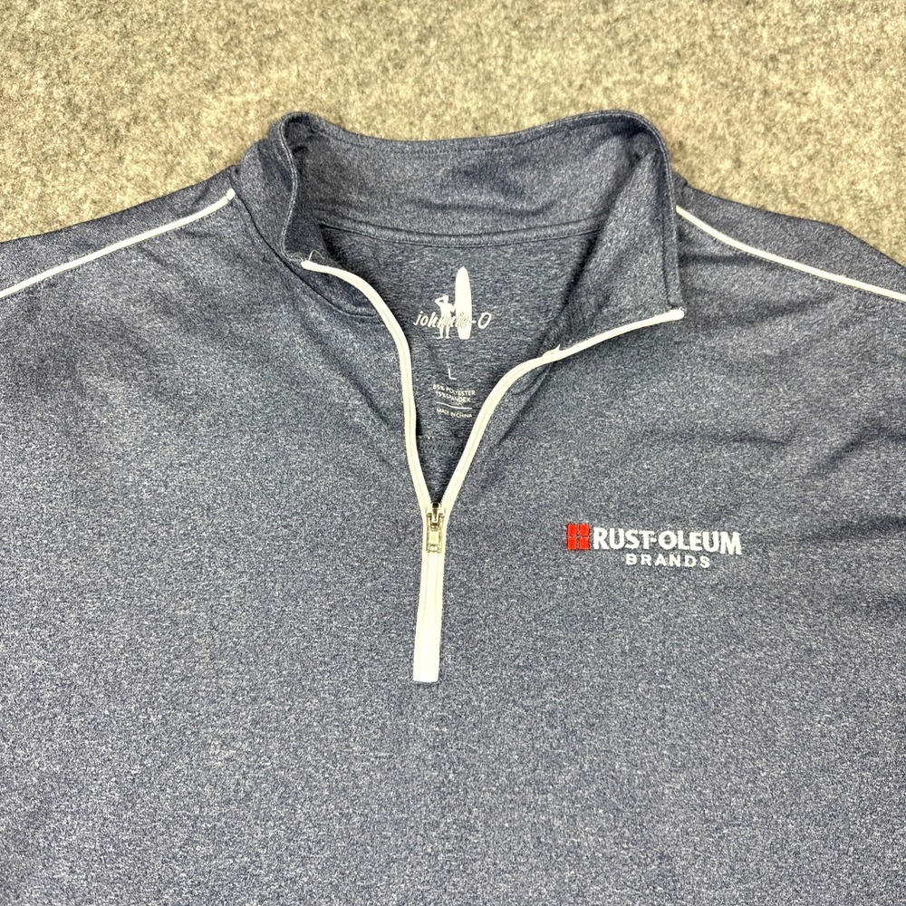 Johnnie O Performance Pullover Shirt Men's Large Blue 1/4 Zip Golf Logo‎